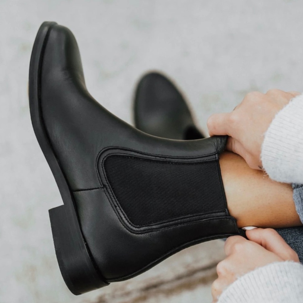 Thursday Boots “The Duchess” Chelsea Ankle Boot in black leather